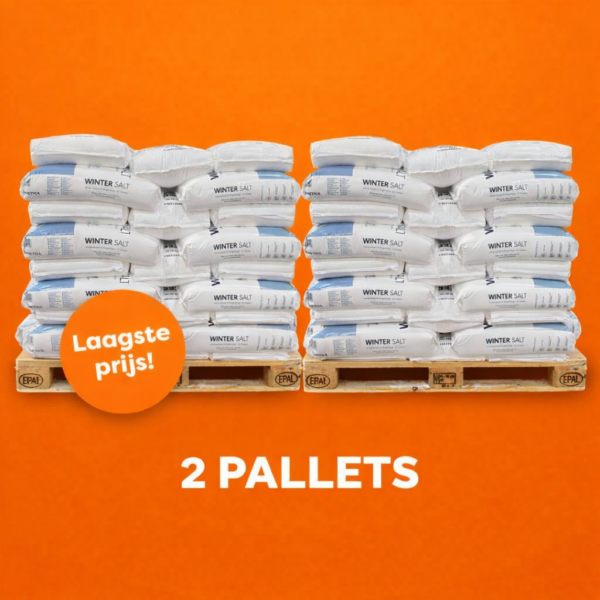2x Pallets met 120 zakken strooizout (2400kg totaal)